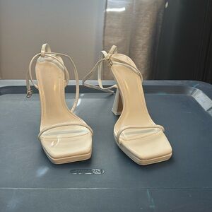 White open toe heels from Forever 21